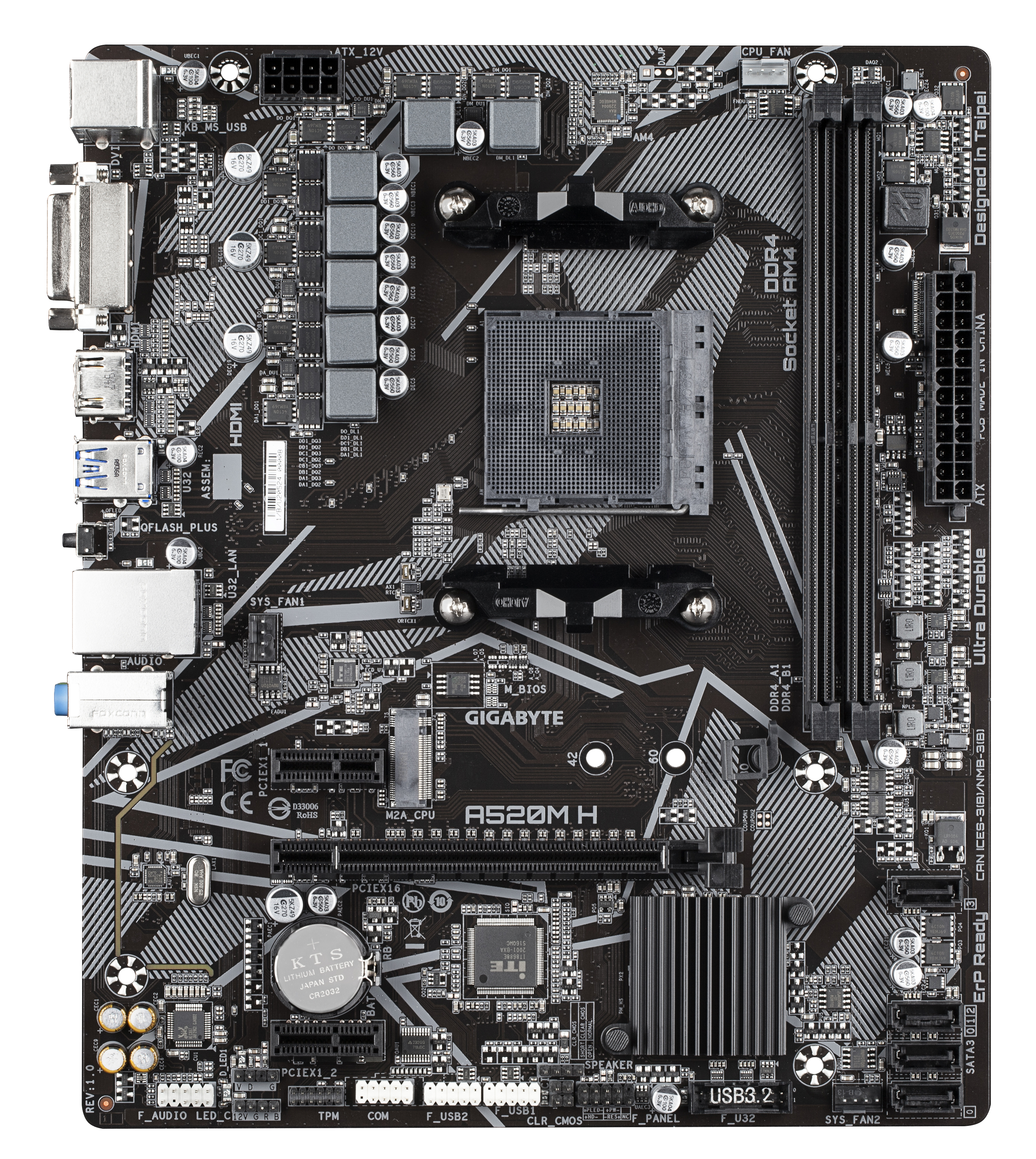 GIGABYTE A520M H Mainboard Schwarz