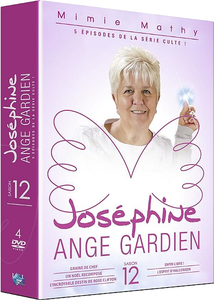 Coffret DVD. Présente une femme souriante et une aura bleue. Le titre est Joséphine, Ange Gardien.
