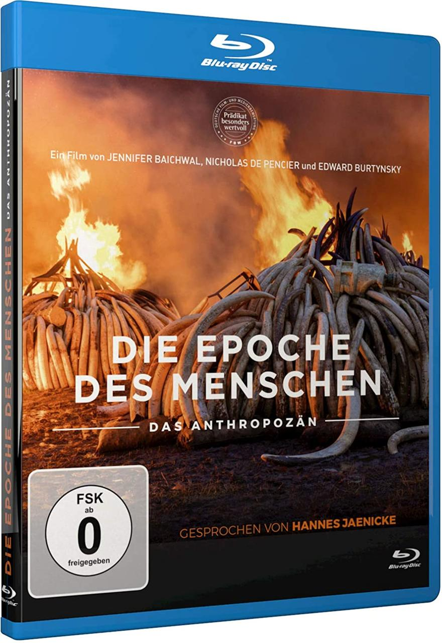 Blu-ray-Filmhülle mit einer brennenden Szene mit Stoßzähnen und deutschem Text.