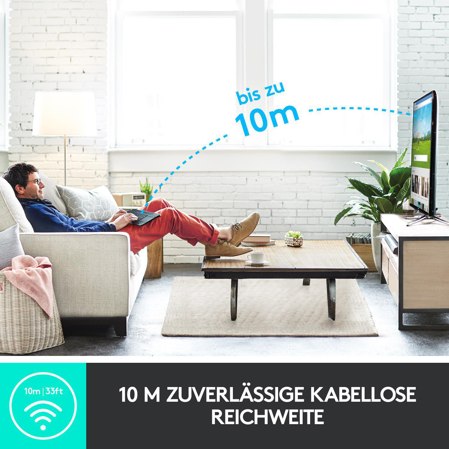 LOGITECH K400 Professional Wireless Touch, Tastatur, kabellos, Weiß