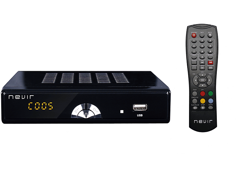 Sintonizador TDT  Nevir NVR-2597TDT2M, DVB-T HD, Grabación y reproducción  USB, HDMI, Mando a distancia, Negro