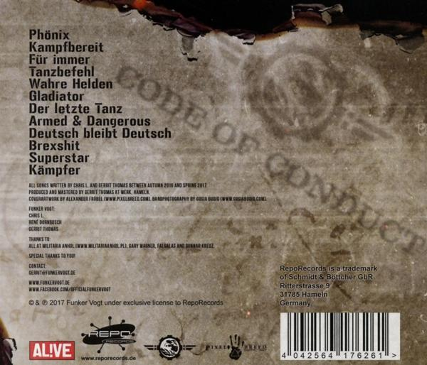 CD-Cover mit deutschem Text und einer verschwommenen Grafik eines Codes.