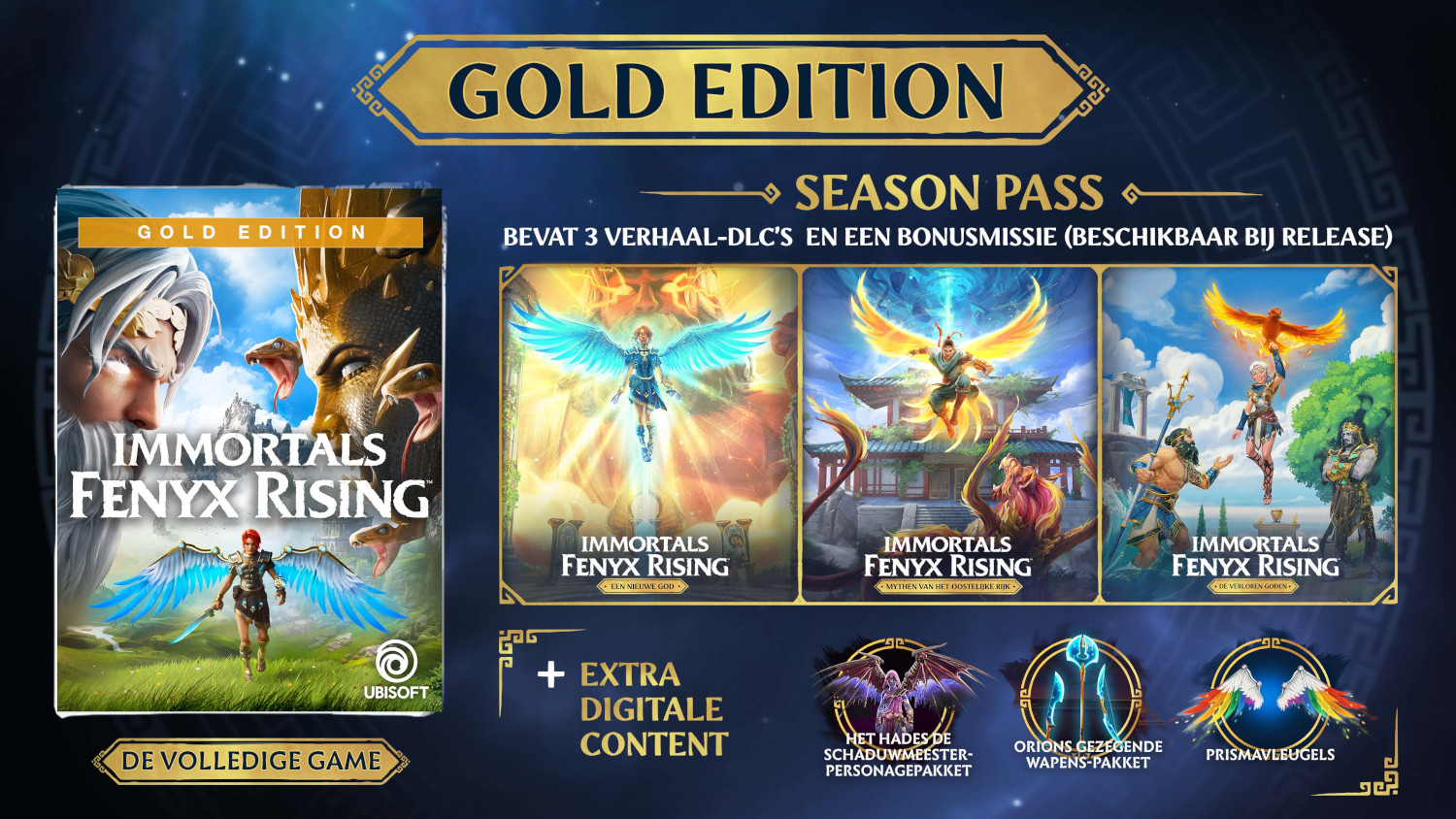 Boîte de jeu Immortals Fenyx Rising Gold Edition avec Season Pass.