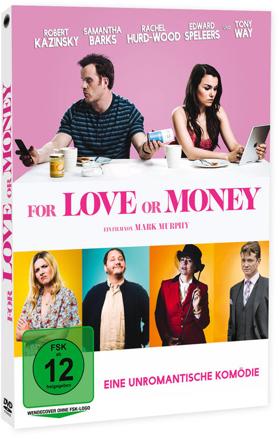 DVD-Hülle des Films "For Love or Money". Zeigt Schauspieler und Filmtitel auf pinkem Hintergrund.