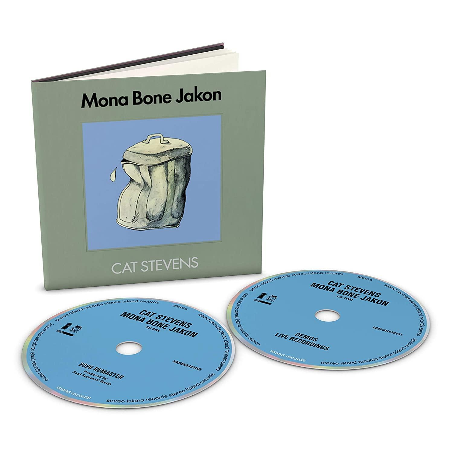 Albumhoes en twee cd's. Hoes: Mona Bone Jakon van Cat Stevens. Cd's zijn blauw.
