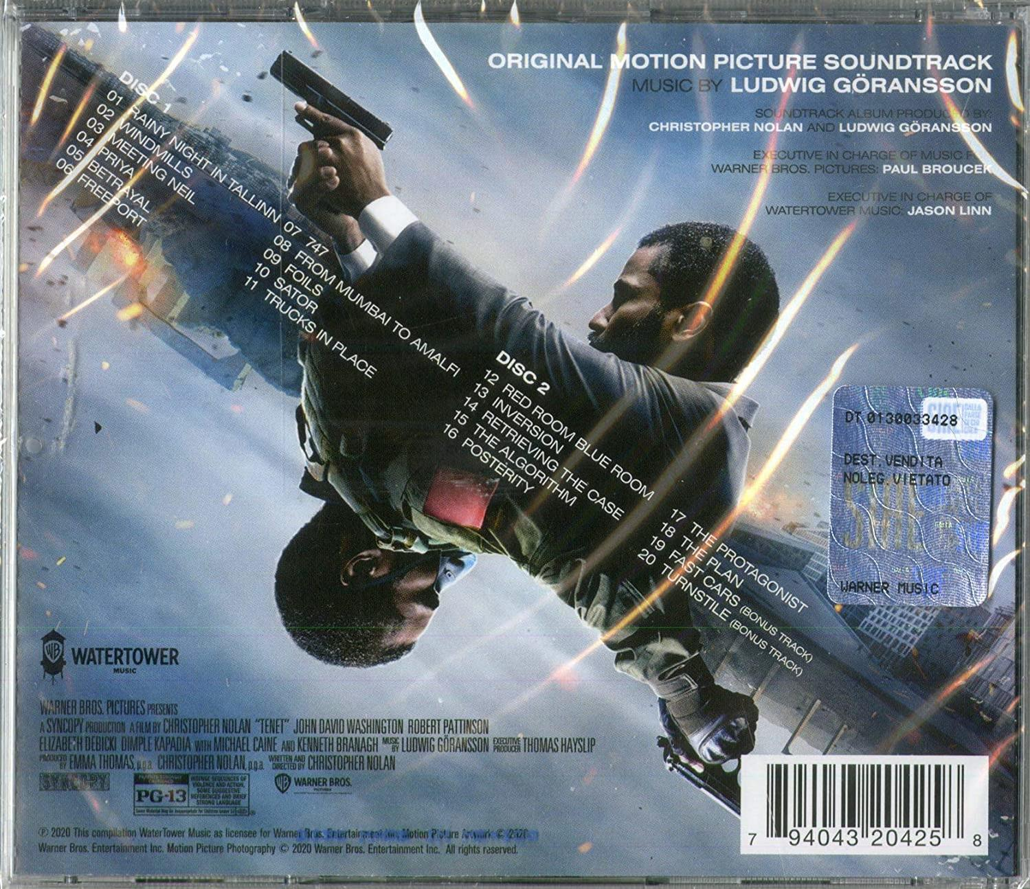 Film-Soundtrack-CD-Cover. Das Cover zeigt zwei Männer mit einer Waffe in einer dynamischen Pose.