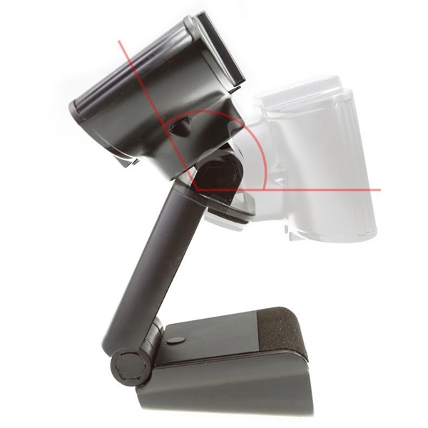 Black device mount with adjustable angle. Shows the range of motion with red lines and angles.
