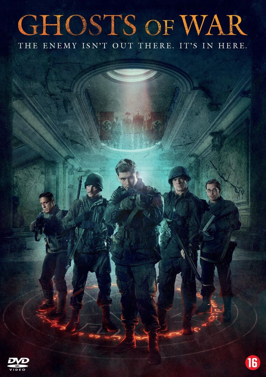 Affiche du film 'Ghosts of War', avec des soldats dans un couloir sombre.