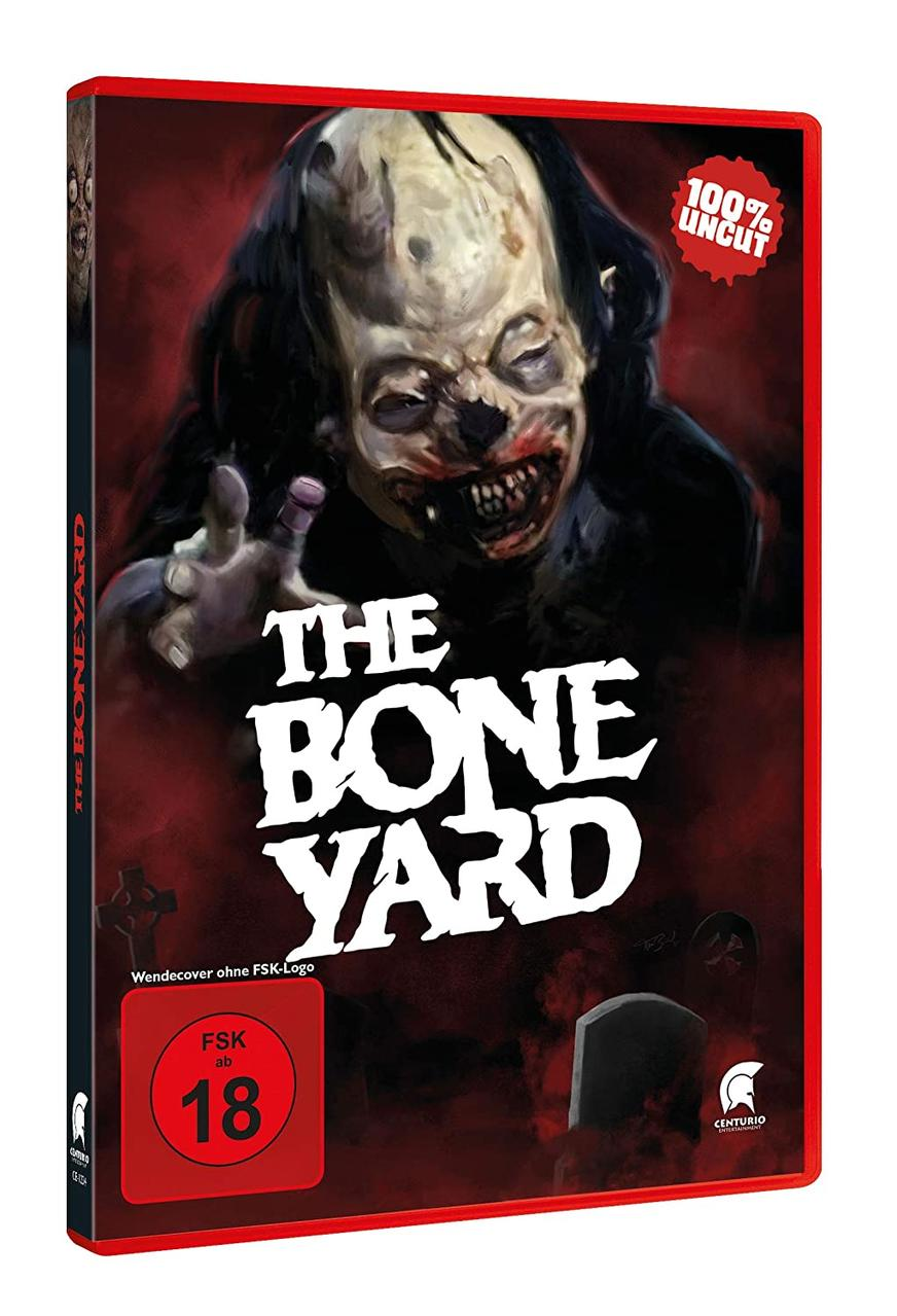 Filmcover eines Horrorfilms mit einer zombieartigen Figur und rotem Hintergrund.