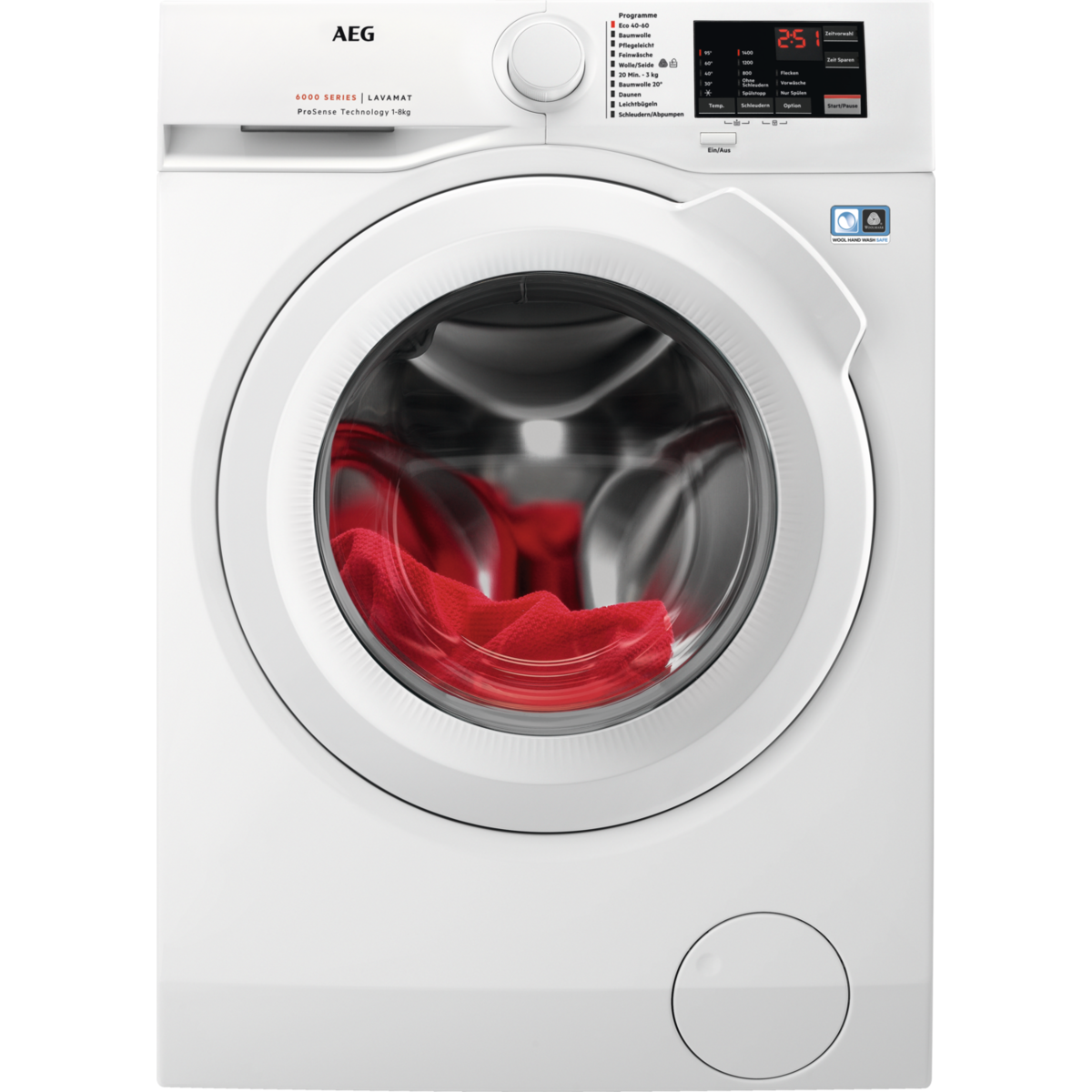 AEG L6FB56480 Serie 6000 mit ProSense Mengenautomatik Waschmaschine (8 kg, 1351 U/Min., D, Ja)