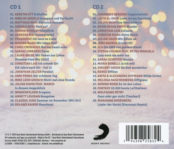 Ein CD-Albumcover mit zwei CDs und einer Titelliste auf weißem Hintergrund.
