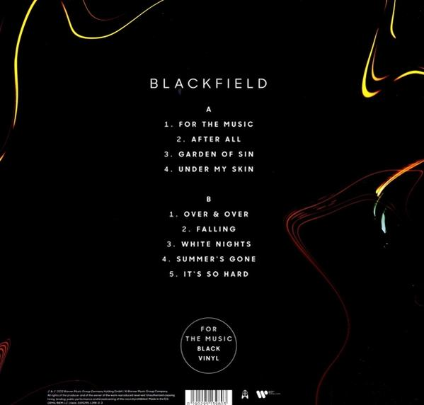 Blackfield-Albumcover mit einer Liste von Songs.