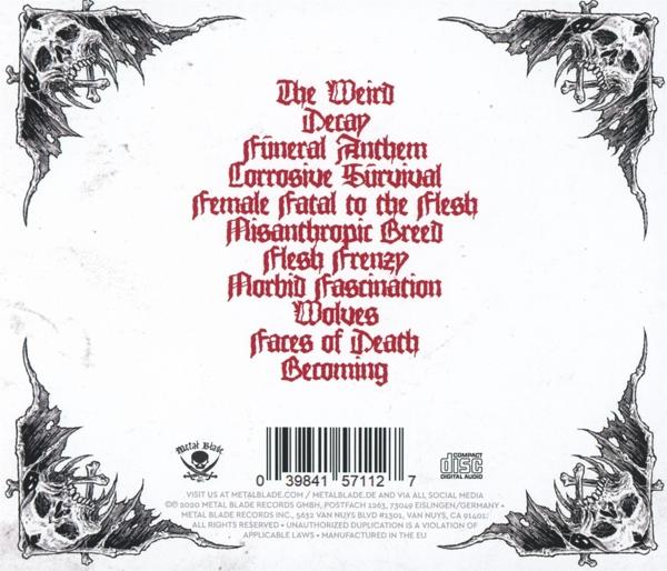 CD-Cover mit Text und Totenkopf-Illustrationen.