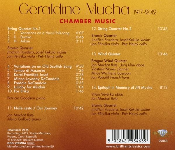 Rückseite der CD, listet musikalische Kompositionen auf. Details beinhalten Titel, Komponisten und Zeitangaben.
