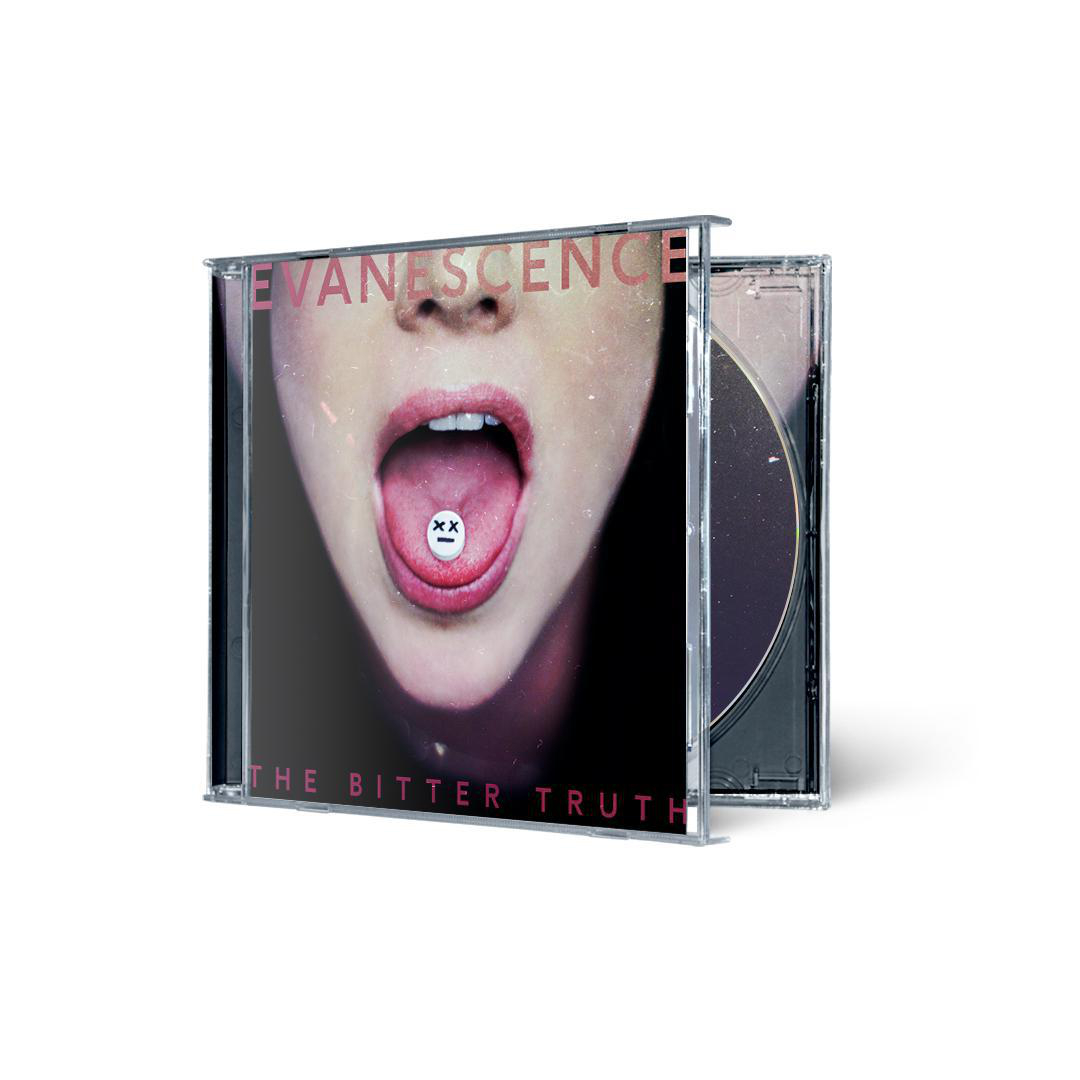 CD-Hülle mit dem Cover eines Frauenmundes mit einer Pille auf der Zunge.