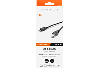 kassa mouw Ontrouw VIVANCO 45224 USB 2.0 Typ-A auf Typ Mini-B Anschlusskabel, 1,8m online  kaufen | MediaMarkt