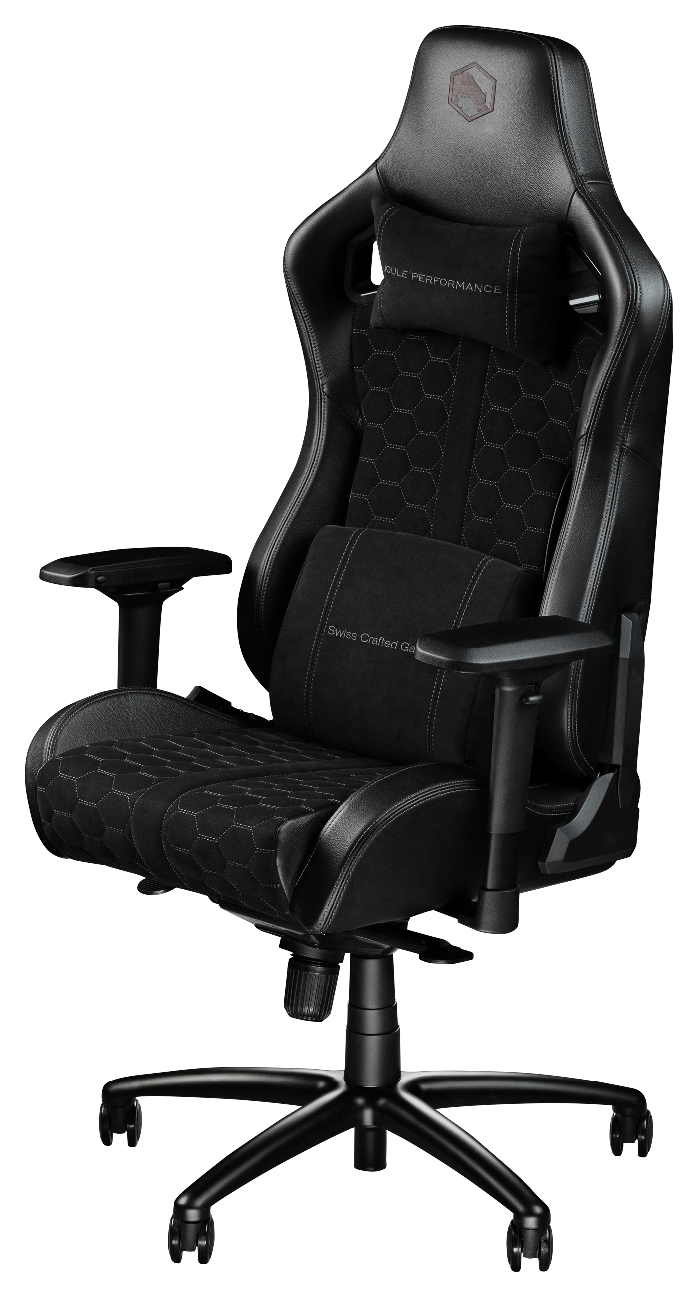 JOULEPERFORMANCE Stealth Alcantara/Echtleder Gaming Sessel, Schwarz