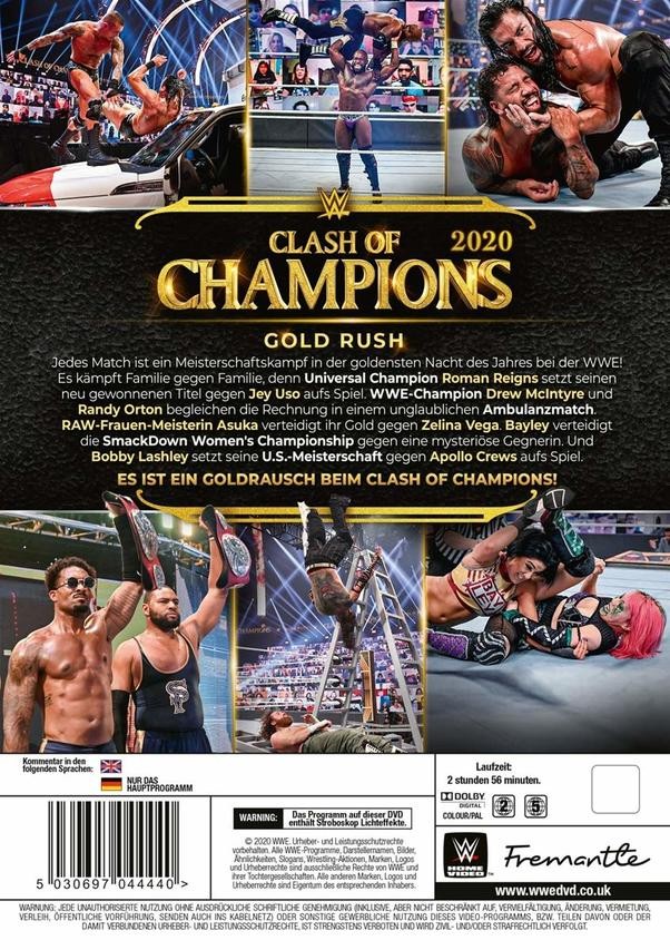 DVD OF CLASH 2020 CHAMPIONS WWE: