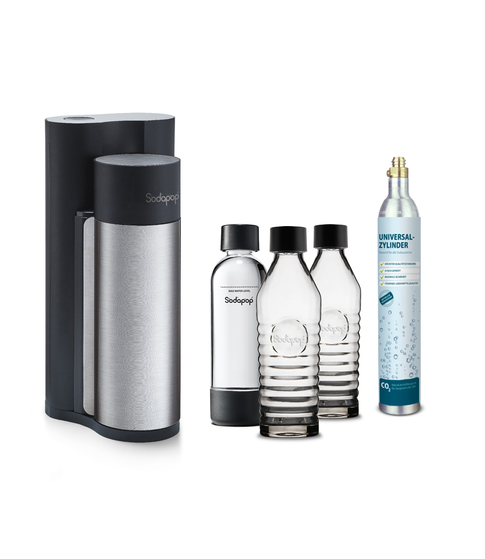 SODAPOP M806721 Harold Wassersprudler Silber/Schwarz