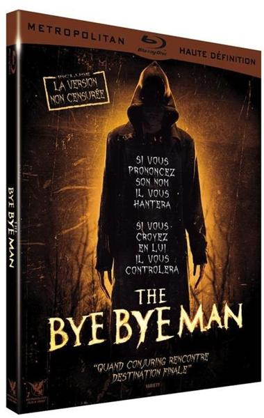Couverture de film : Une figure dans une cape noire à capuche. Titre 'THE BYE BYE MAN'.