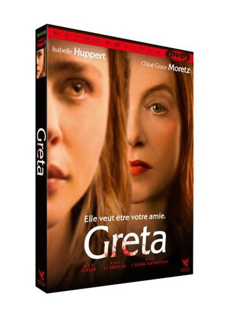 Couverture du film : 'Greta' avec les visages de deux femmes, texte du titre et slogan.
