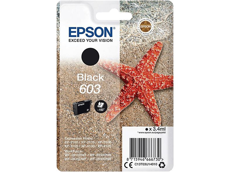 EPSON 603 Tintenpatronen Schwarz Original