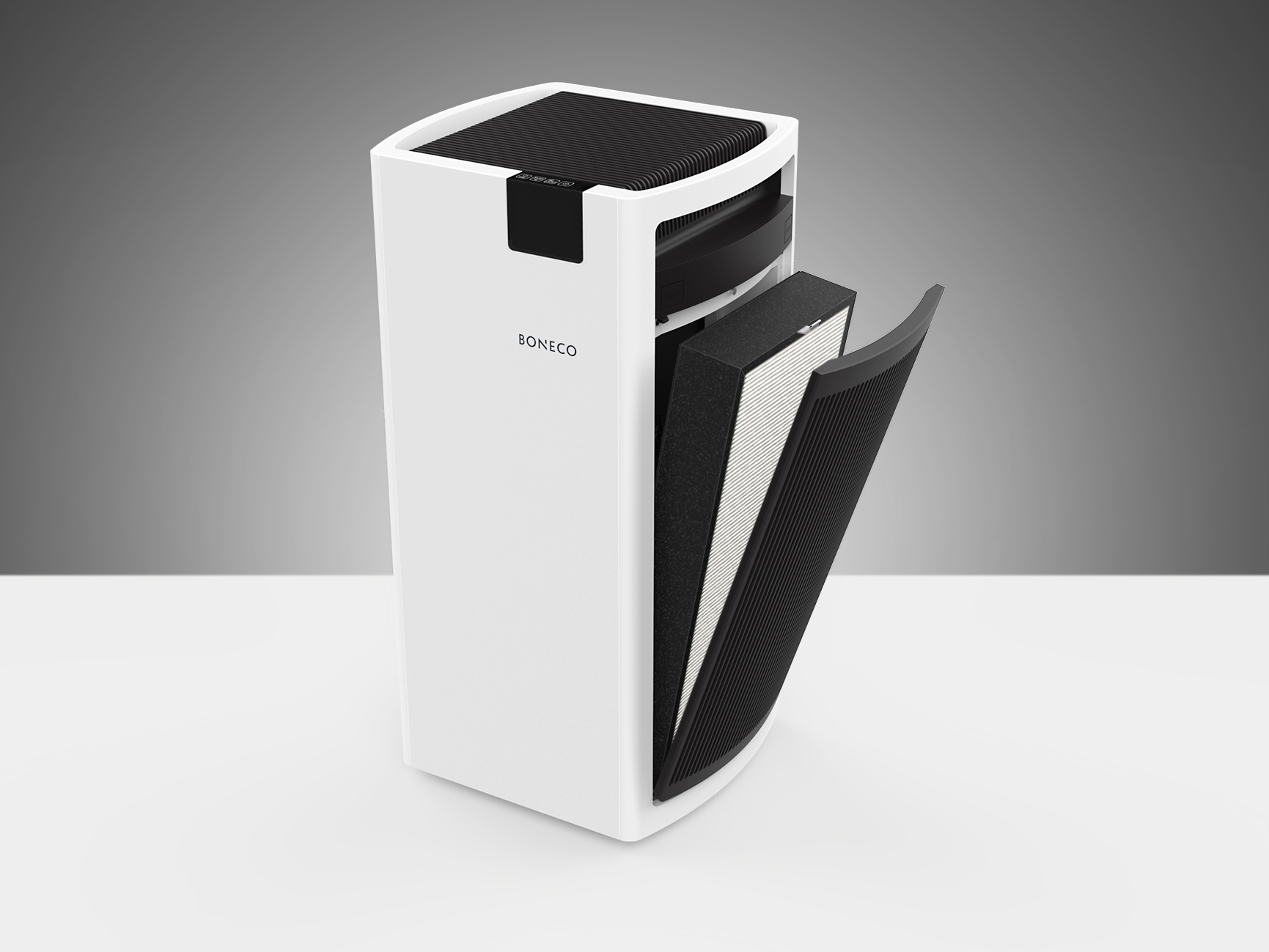 BONECO 44743 P700 Luftreiniger Weiß/Schwarz (67 Watt, Raumgröße: 200 m², Vorfilter, HEPA Filter, Aktivkohlefilter)