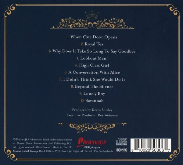 CD tok hátulja a számlistával és az album részleteivel.