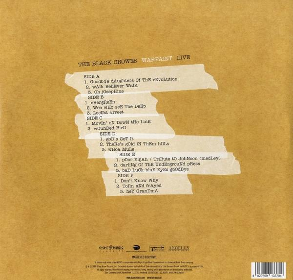 A The Black Crowes Warpaint Live album borítója.