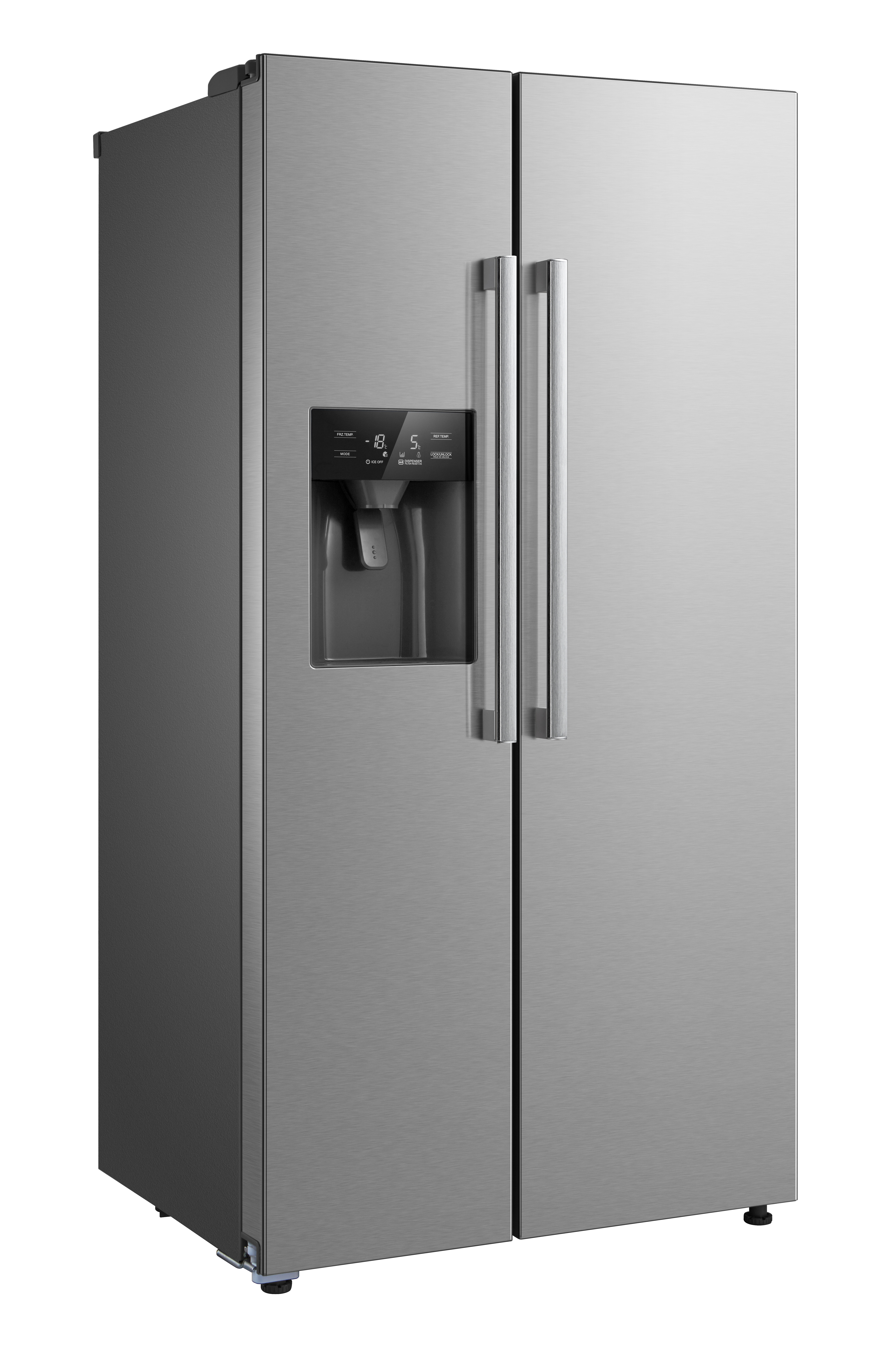 KOENIC KDD 121 E Side by Side, Kühl- und Gefierkombination (516 l, E, 1765 mm hoch, No Frost (verminderte Eisbildung), Edelstahl)