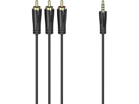 HAMA 00205154 CABLE AUX3-4POL/3XRCA M/M 1.5M - Cavo di collegamento (Nero)