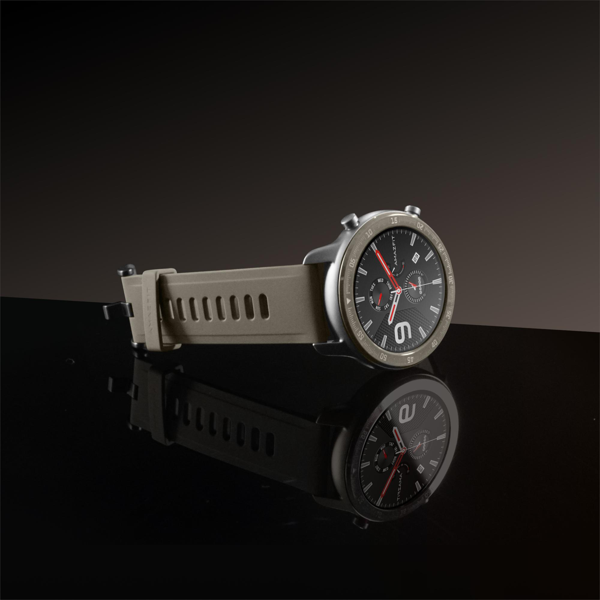 AMAZFIT GTR 47.2 mm Smartwatch Titan Fluorkautschuk, 118 mm + 75 mm, Titanium