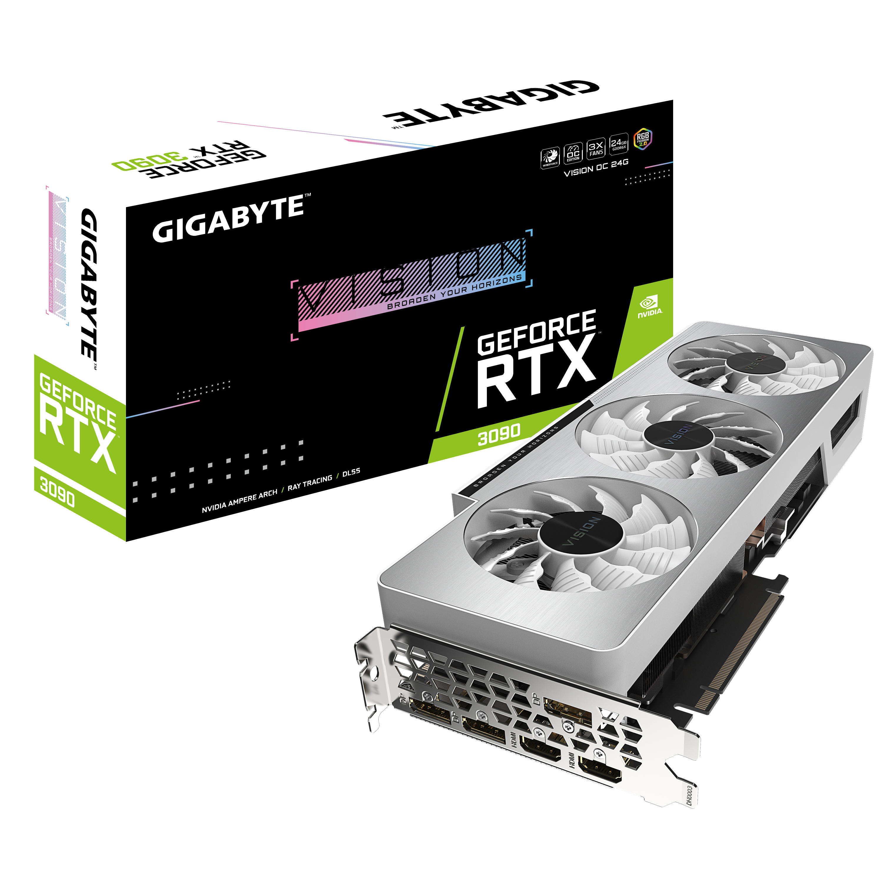 GIGABYTE GeForce RTX™ OC Vision 24GB Grafikkarte) (GV-N3090VISION (NVIDIA, OC) 3090