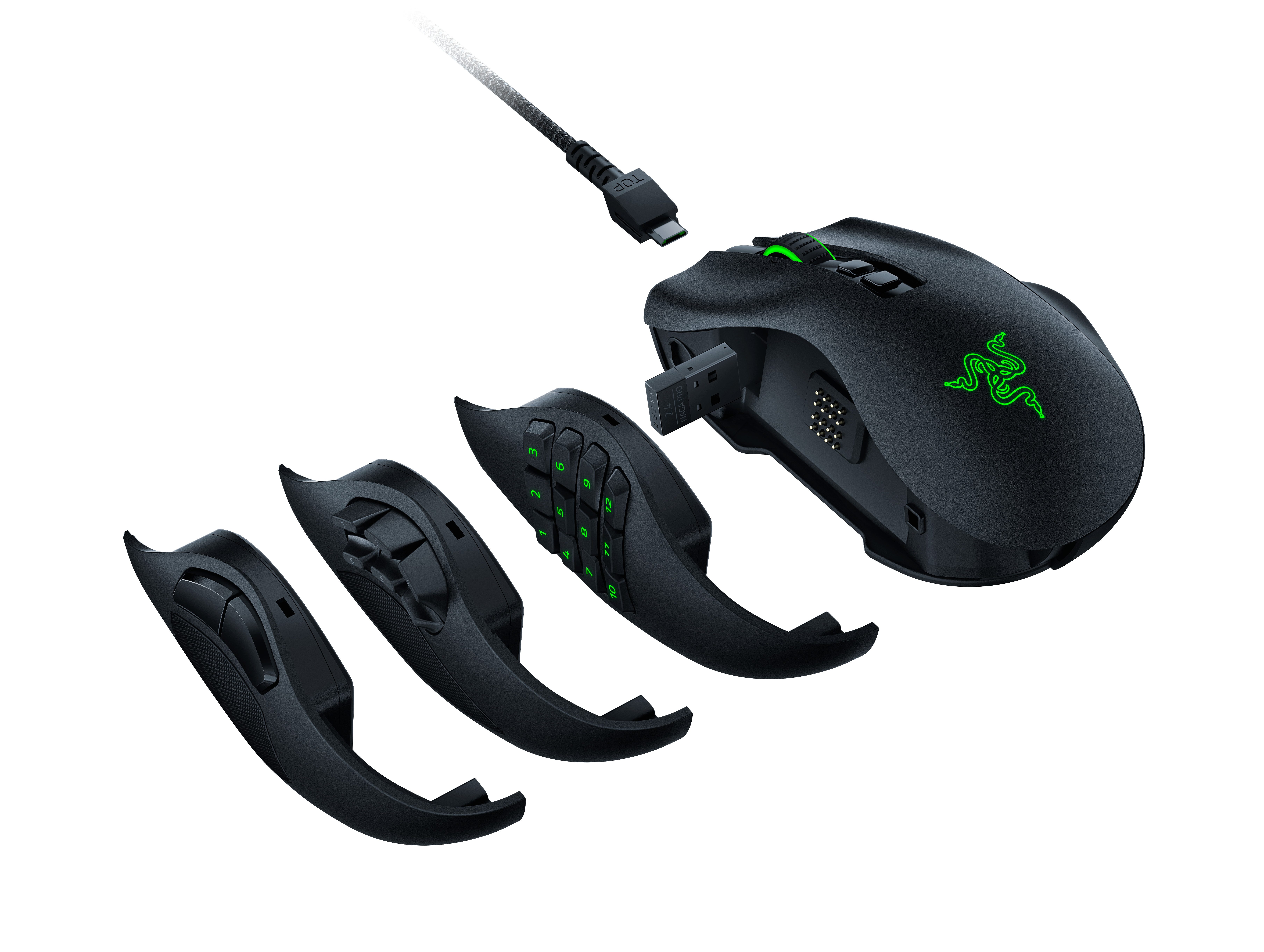 RAZER Naga Pro Gamingmaus, Schwarz