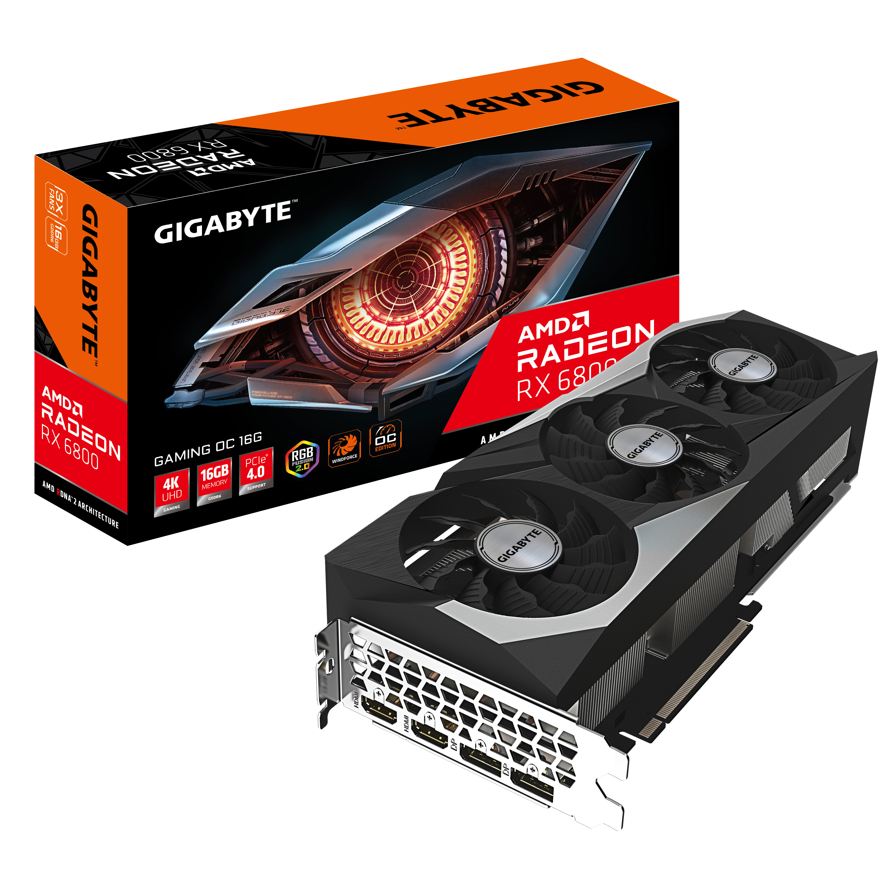 GIGABYTE Radeon RX 6800 Gaming OC 16 GB (GV-R68GAMING OC-16GD) (AMD, Grafikkarte)