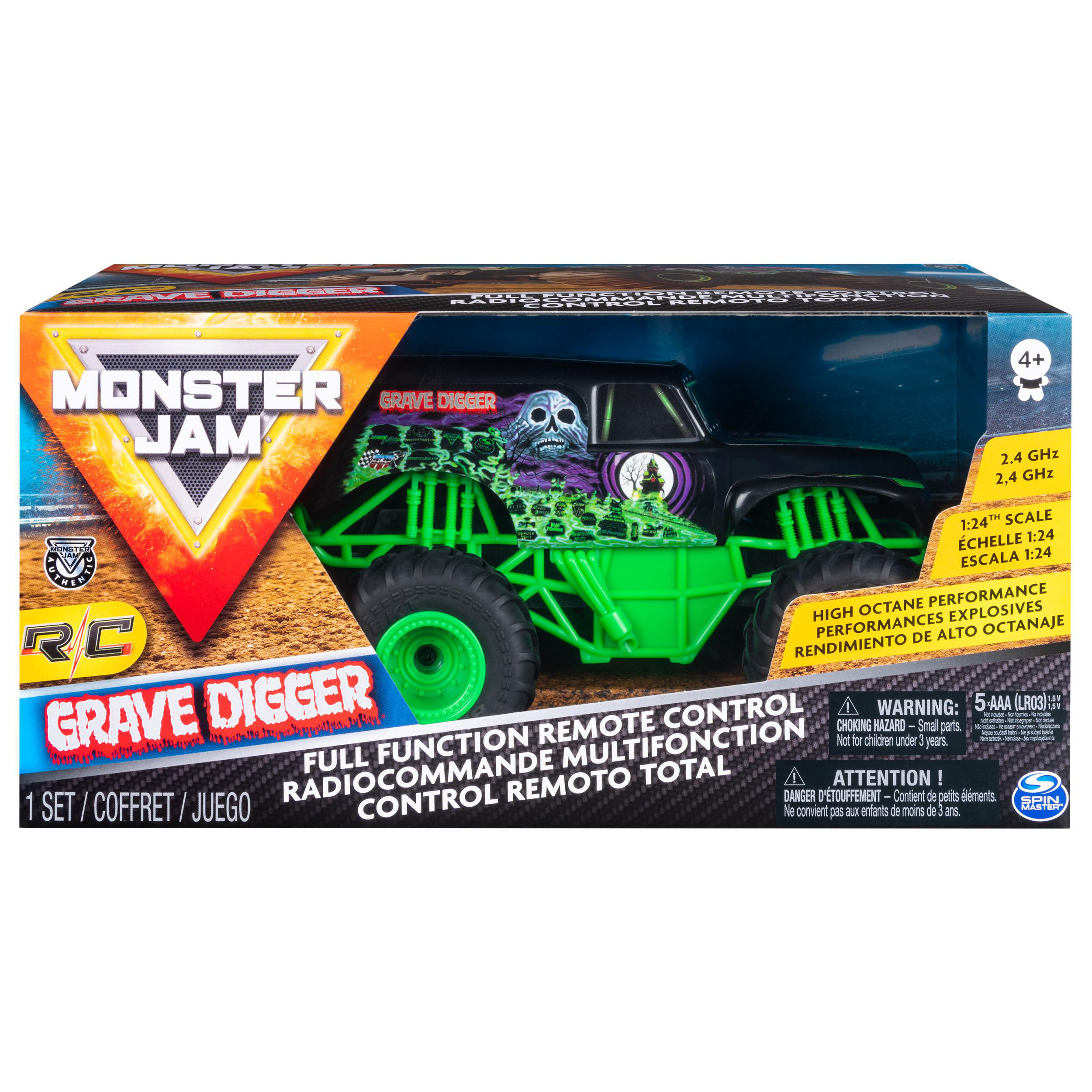 SPIN MASTER MJC Monster Jam Spielzeugfahrzeug, 1:24 Digger Mehrfarbig Grave