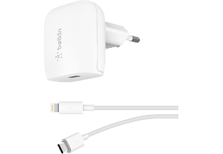 BELKIN Boost Charge 20 W - Chargeur USB-C PD avec câble USB-C / Lightning (Blanc)