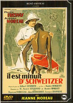 Couverture de DVD, un homme en blanc soignant un homme à la peau foncée. Texte en français. Style vintage.
