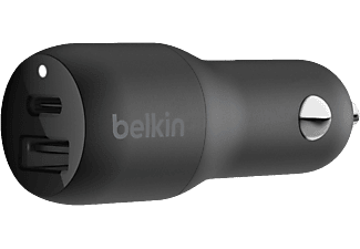 BELKIN Boost Charge 32 W - Chargeur de voiture USB-C + USB-A (Noir)