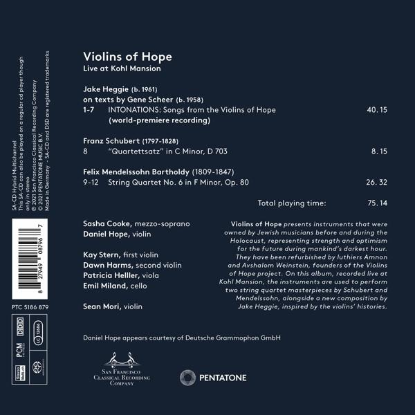 Ein CD-Cover mit Noten und Text. Eine Liste der Songs ist ebenfalls vorhanden.