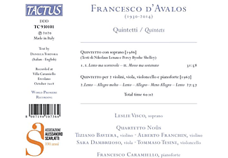 Visco,Leslie/Quartetto Nous ensemble/Caramiello,F - Quintets  - (CD)