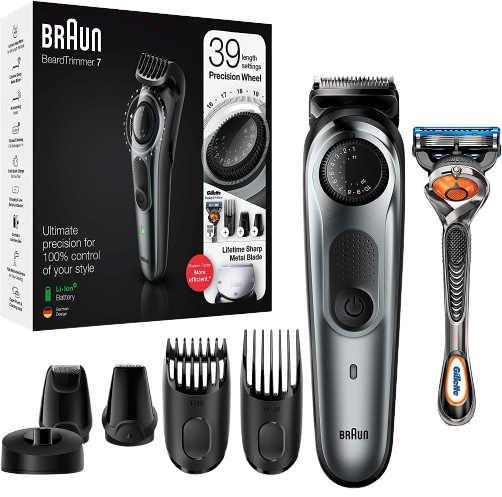 BRAUN Beard Trimmer BT7240 Metallic-Grau Trimmer
