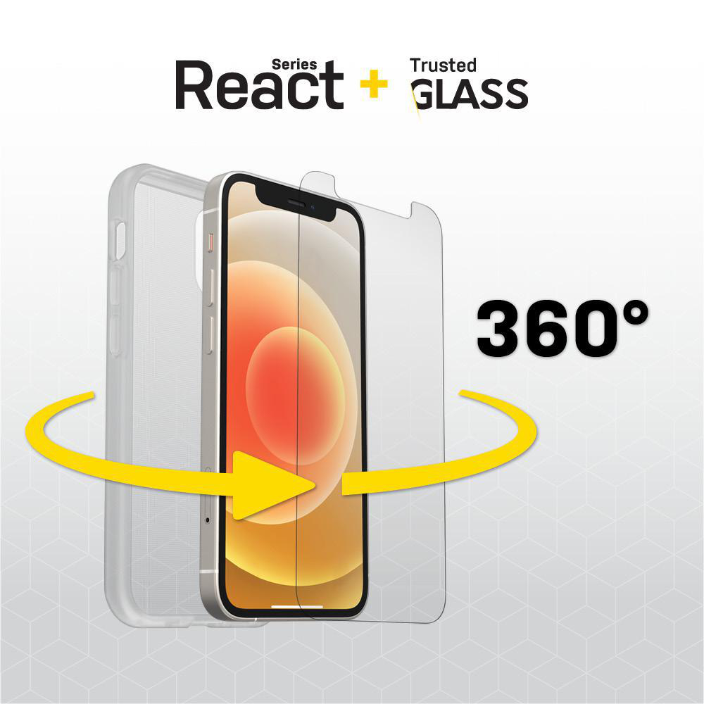 OTTERBOX React + Trusted Glass , Backcover, Apple, iPhone 12 Mini, Transparent