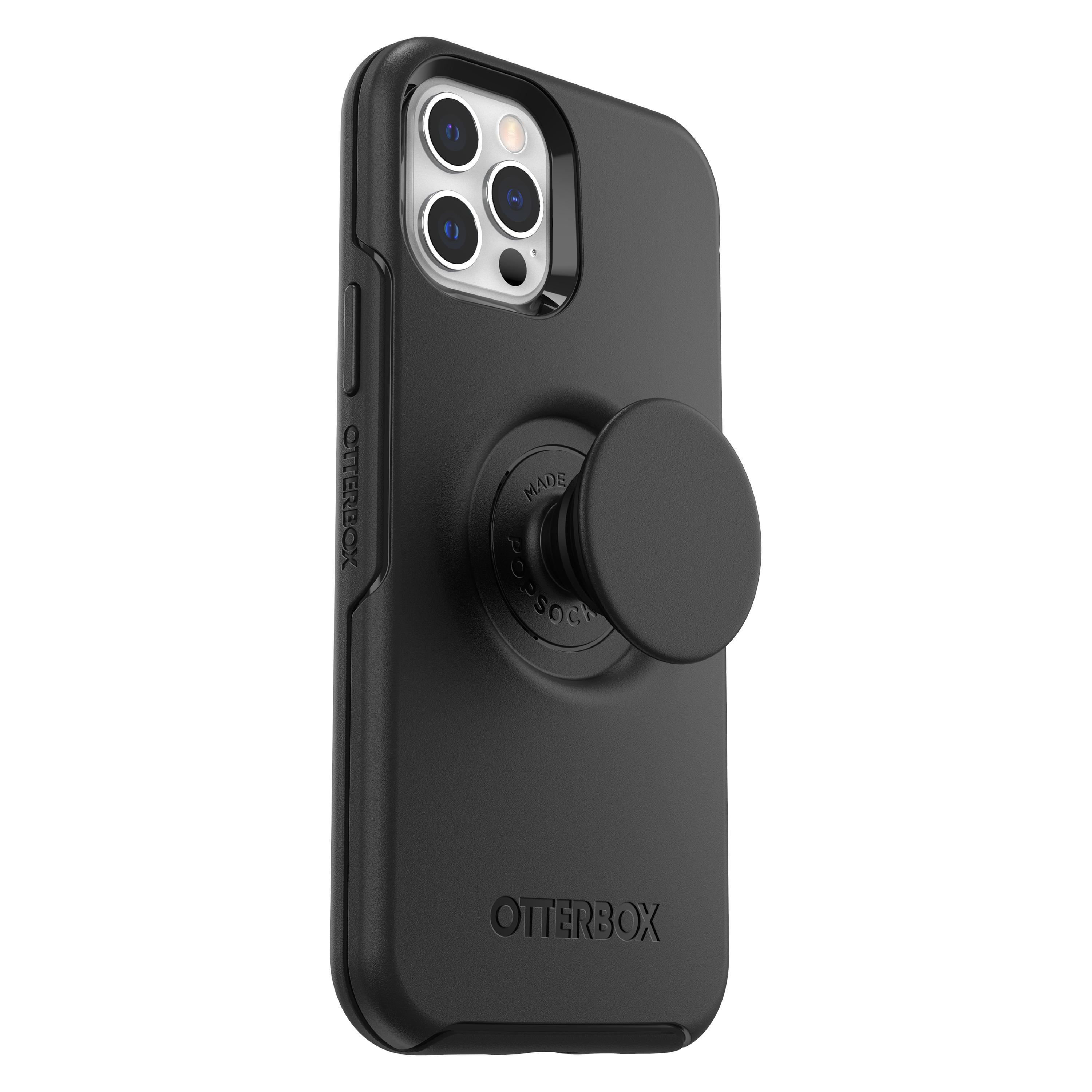 OTTERBOX Otter + Pop Symmetry Series, Backcover, Apple, iPhone 12, iPhone 12 Pro, Schwarz