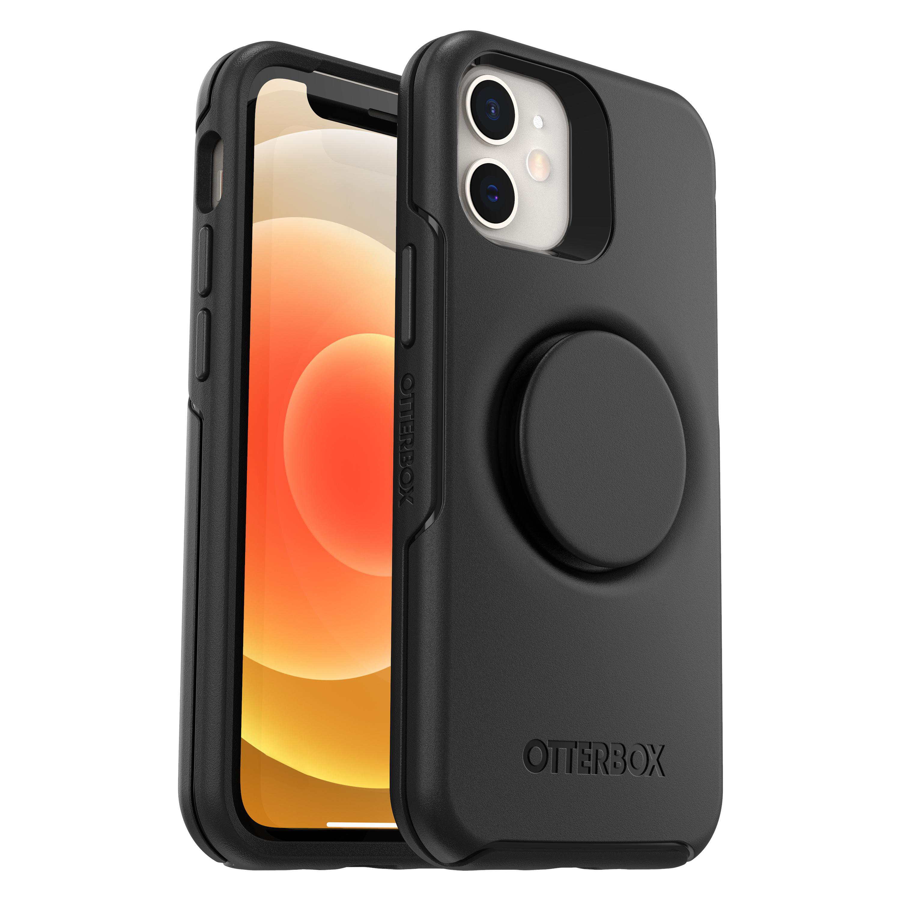 OTTERBOX Otter+Pop Symmetry Series, Backcover, 12 Apple, Schwarz iPhone Mini