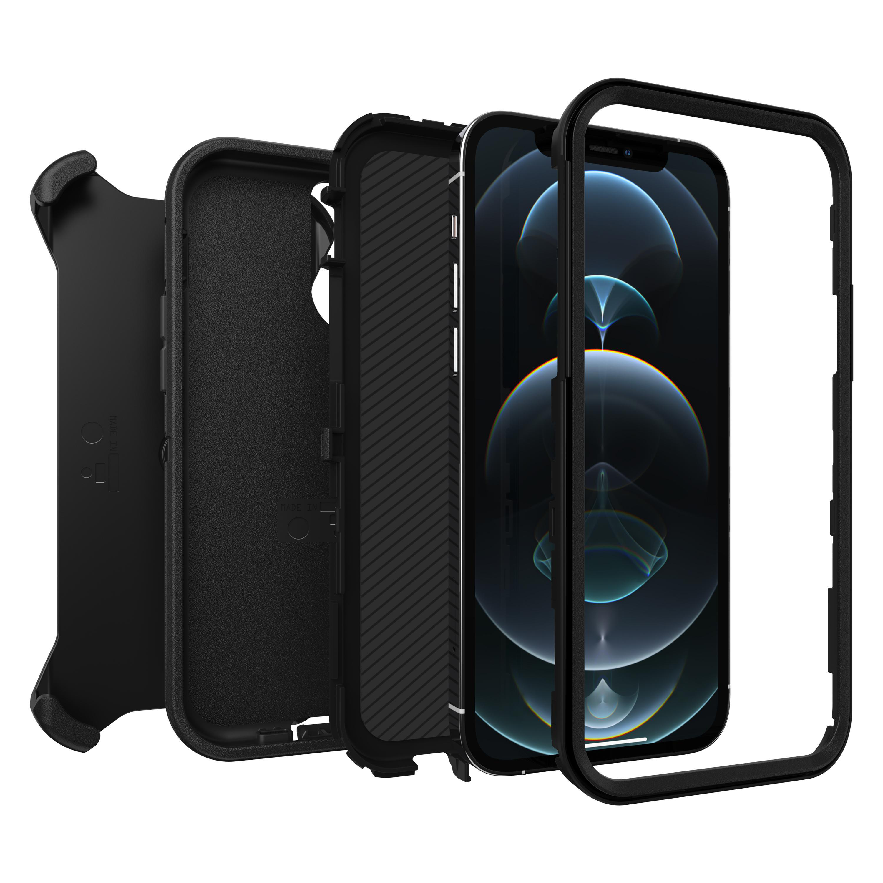 OTTERBOX Defender, Backcover, Apple, iPhone 12, iPhone 12 Pro, Schwarz