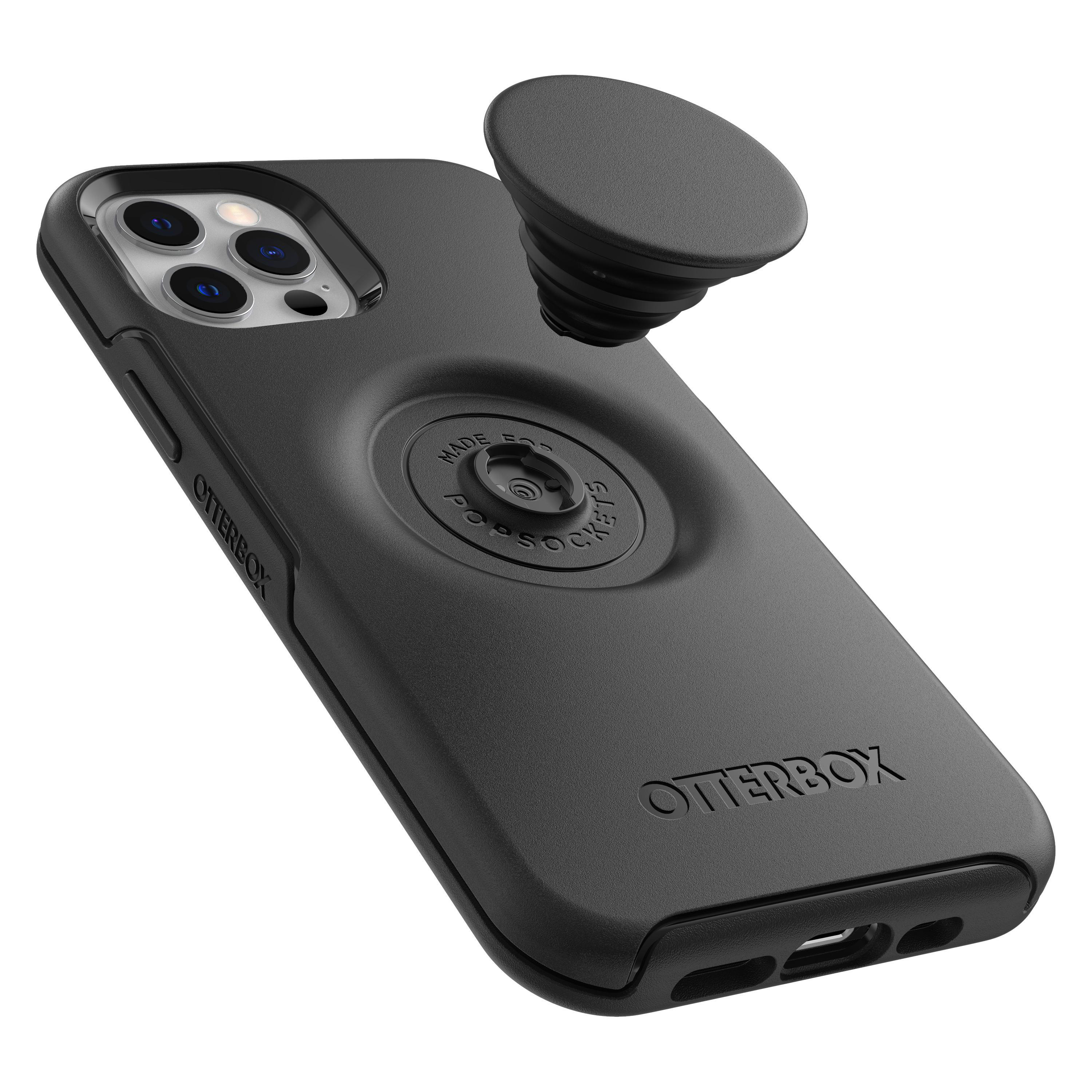 OTTERBOX Otter + Pop Symmetry Series, Backcover, Apple, iPhone 12, iPhone 12 Pro, Schwarz
