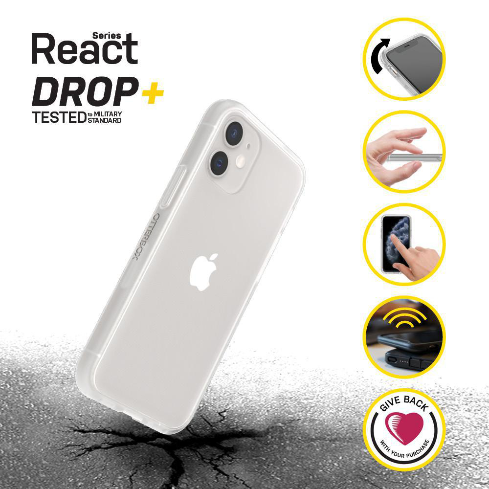 OTTERBOX React Mini, Backcover, Apple, iPhone 12 Mini, Transparent