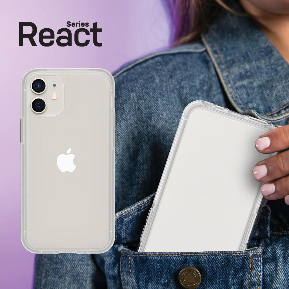 OTTERBOX React Mini, Backcover, Apple, iPhone 12 Mini, Transparent