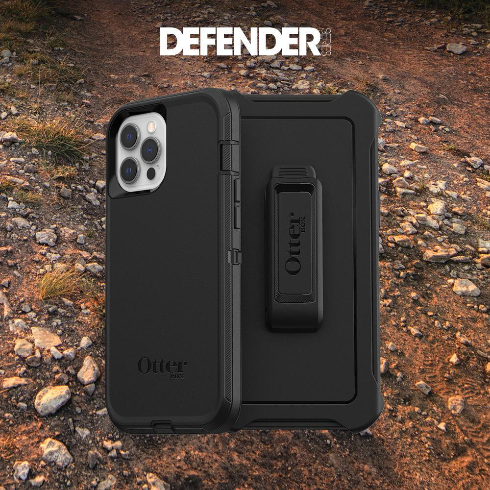 OTTERBOX Defender, Backcover, Apple, iPhone 12, iPhone 12 Pro, Schwarz